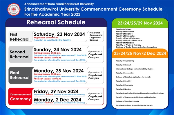 SWU Announces 2024 Commencement Ceremony Rehearsal Schedule